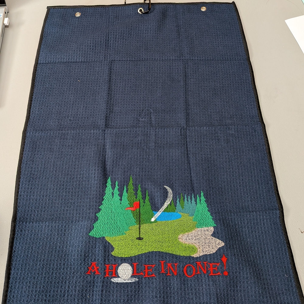 Golf Towel with Embroidered Design